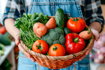 Fresh vegetables as a concept of proper nutrition and self-care