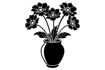  set-anemone-on-the-vase-vector-silhouette