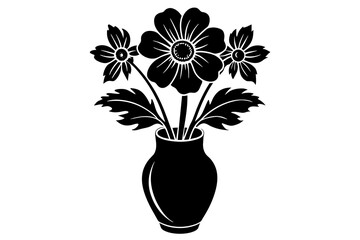  set-anemone-on-the-vase-vector-silhouette