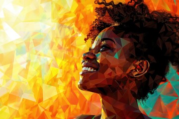 Fototapeta premium A woman smiling and gazing up at the sky. Suitable for various concepts