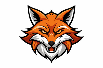 Obraz premium angry-fox-logo-head-vector-design-isolated