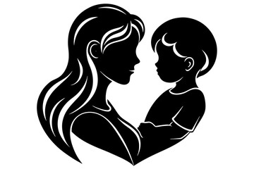 mothers-love-silhouette-transparent-background vector illustration