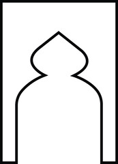 Arabic arch window and doors icon. Traditional and culture Vector isolated on white background. Collection of patterns in oriental style. Frames in Islamic Muslim design for Ramadan Kareem.