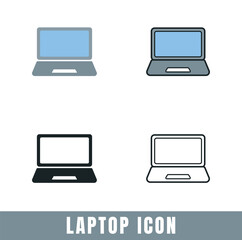 Simple Laptop icons in different designs vector set