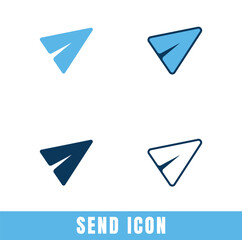 Simple Send icons in different designs vector set