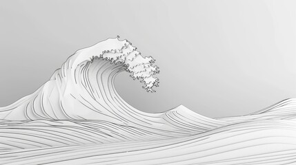 A breaking wave, using a single continuous line