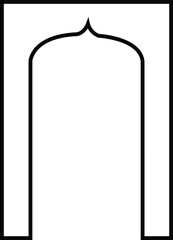 Arabic arch window and doors icon. Traditional and culture Vector isolated on white background. Collection of patterns in oriental style. Frames in Islamic Muslim design for Ramadan Kareem.