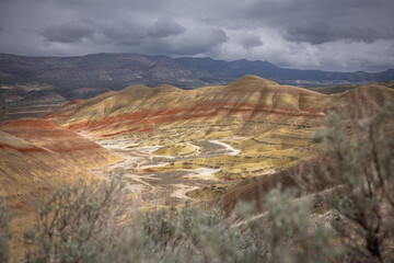 Beautiful and colorful landscape of the Painted Hills in Eastern Oregon, near John Day.