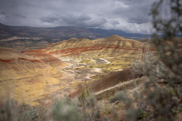 Beautiful and colorful landscape of the Painted Hills in Eastern Oregon, near John Day.