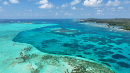 Caribbean Skyline At San Andres Providencia Y Santa Catalina Colombia. Beach Landscape. Caribbean Paradise. San Andres At Providencia Y Santa Catalina Colombia. Seascape Outdoor. Nature Tourism.