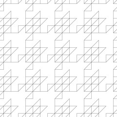 Linear ornament. Mosaic motif. Houndstooth wallpaper. Triangles pattern. Geometric background. Triangular figures backdrop. Digital paper, textile print, web designing. Seamless abstract.