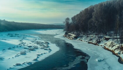 frozen spring river