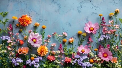 Flowers Arranged on Wall