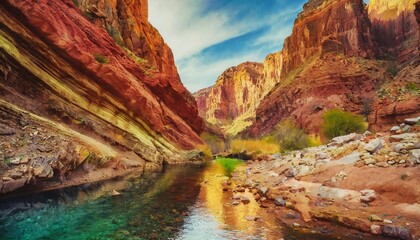 colorful red rocks of a gorge in arizona - Powered by Adobe