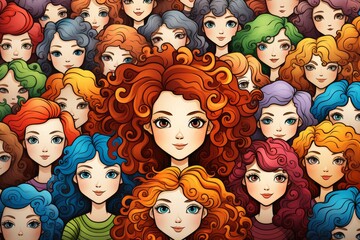 Diverse Group of Women With Different Colored Hair