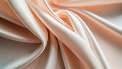 light pale tender peach pink beige white silk satin fabric elegant luxury abstract background for design color gradient lines curtain drapery soft folds gentle template baby birthday newborn - Powered by Adobe