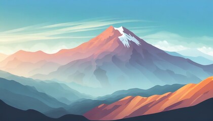 vector illustration mountain and sky color bright