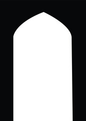 Arabic arch window and door flat icon. Traditional and culture Vector isolated on transparent background of patterns in oriental style. Frames in Islamic Muslim design for Ramadan Kareem.