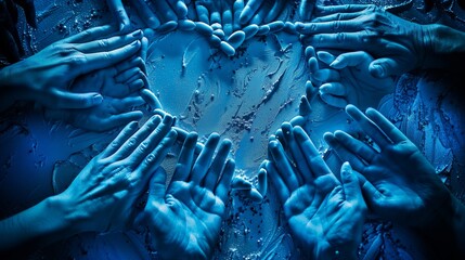 Symbolic Heart of Hands Over an Indigo Background, Reflecting the Spirit of Charity and Heart Health Awareness