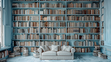 White wooden bookcase filled with books