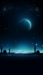 Moon and Stars Illuminating Night Sky