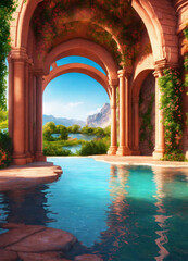 view of the sea from the castle