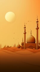 Desert Painting With Sunset