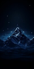 Snowy Mountain With Stars in the Sky