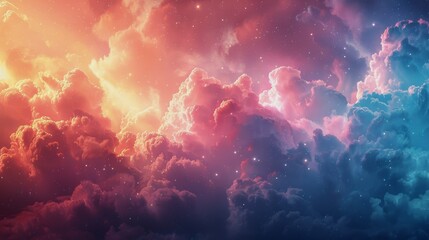 Colorful Sky Filled With Clouds and Stars