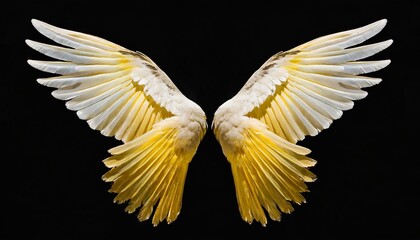 beautiful magic glittery yellow beige vector wings