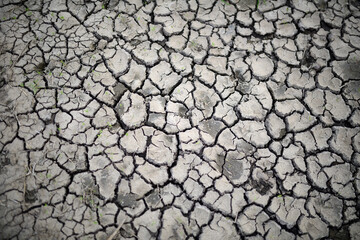 Muster Hintergrund für Trockenheit und Klimawandel in der Natur. Landwirtschaft zeigt Risse im Lehmboden.
