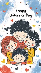 poster of text Happy children's day.
