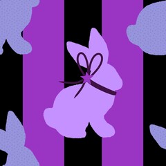 Cartoon Easter rabbit seamless bunnies pattern for wrapping paper and fabrics and linens and kids clothes