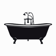 Bathtub in cartoon, doodle style. Image for t-shirt, web, mobile apps and ui. Isolated 2d vector illustration in logo, icon, sketch style, Eps 10. AI Generative