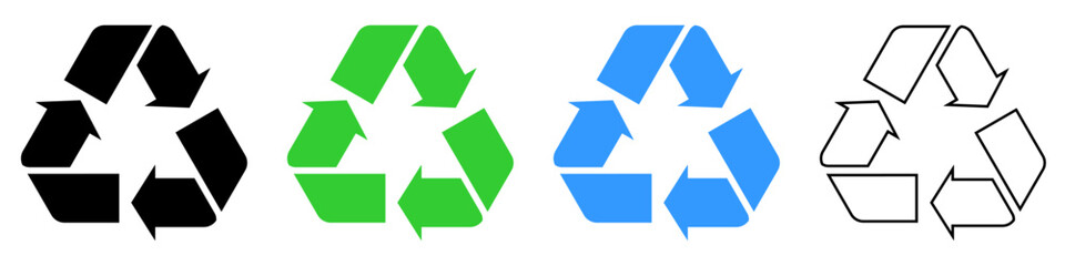 Set of recycling icons. Ideal for designers, marketers, and eco-conscious brands, this set is a must-have for promoting environmental awareness and green initiatives.