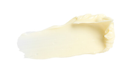 Tasty butter on white background, top view