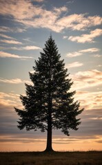 Fototapeta premium professional photograph of single tree in sunset