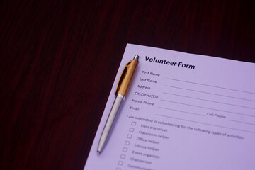 Volunteer form for Non Governmental Organization NGO office