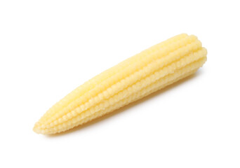 Tasty fresh baby corn isolated on white