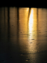 sunset on the ice