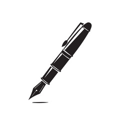 Naklejka premium Fountain pen in cartoon, doodle style. Image for t-shirt, web, mobile apps and ui. Isolated 2d vector illustration in logo, icon, sketch style, Eps 10. AI Generative