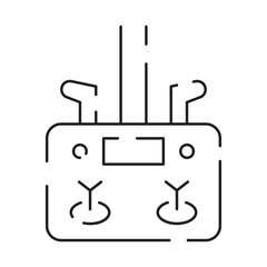 Drone line icon. Included the icons as drone, remote, controller, radar, map, signal and more