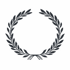 Laurel in cartoon, doodle style . Image for t-shirt, web, mobile apps and ui. Isolated 2d vector illustration in logo, icon, sketch style, Eps 10, black and white. AI Generative