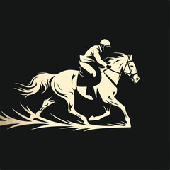 Horse and jockey in cartoon, doodle style. Image for t-shirt, web, mobile apps and ui. Isolated 2d vector illustration in logo, icon, sketch style, Eps 10. AI Generative