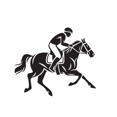 Horse and jockey in cartoon, doodle style. Image for t-shirt, web, mobile apps and ui. Isolated 2d vector illustration in logo, icon, sketch style, Eps 10. AI Generative
