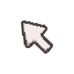 Pointer cursor icon. Computer web arrow mouse cursor, clicking pointer cursor selecting. Pixel cursor, pointer, arrow logo vector isolated icon.Vector illustration on white background.