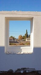 framed view of suburban neighborhood