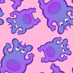 Halloween cartoon monsters seamless bears pattern for wrapping paper and fabrics and kids clothes print and festive