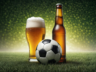 soccer ball and beer, Generative Ai