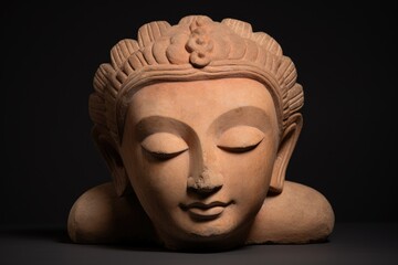 Serene buddha head sculpture